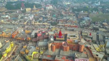 Ayodhya Drone view Shri Ram Mandir, Shri Hanuman Garhi Mandir, Lata Mangeshkar Chowk ve Ram ki Paidi Ghat