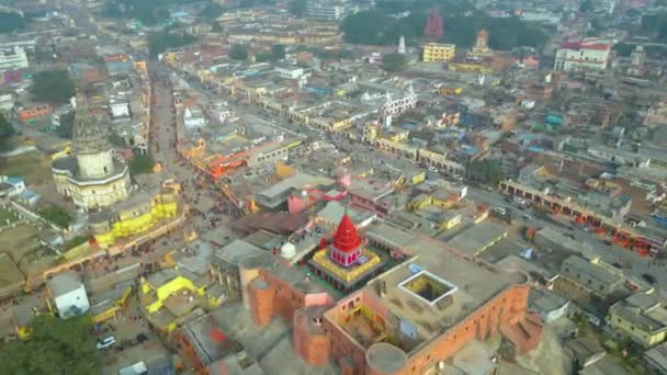 Ayodhya Drone Vedere Shri Ram Mandir Shri Hanuman Garhi Mandir — Videoclip de stoc