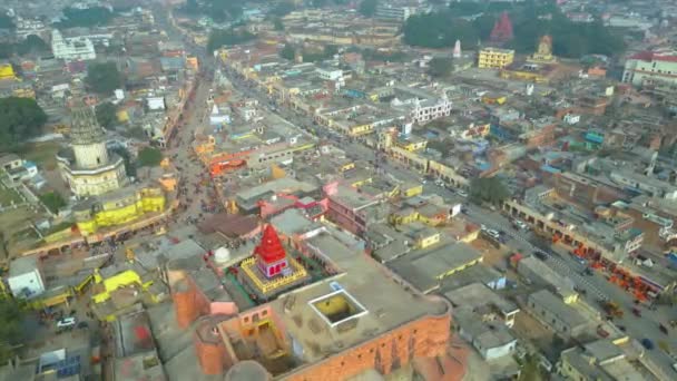 Ayodhya Drone View Shri Ram Mandir Shri Hanuman Garhi Mandir — Vídeo de stock