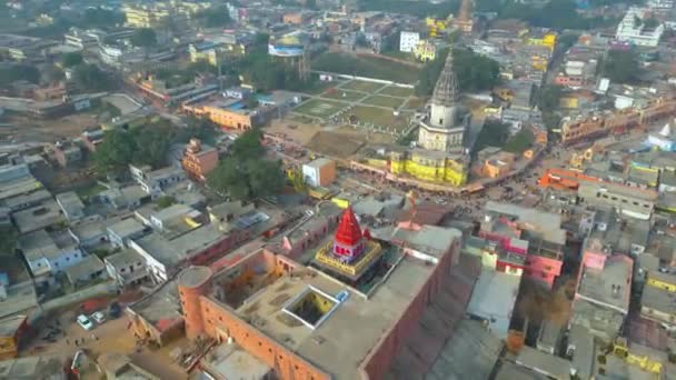 Ayodhya Drone View Shri Ram Mandir Shri Hanuman Garhi Mandir — Stock Video