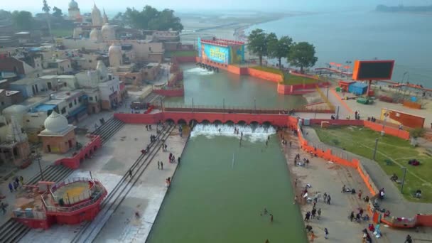 Ayodhya Drone Pohled Shri Ram Mandir Shri Hanuman Garhi Mandir — Stock video