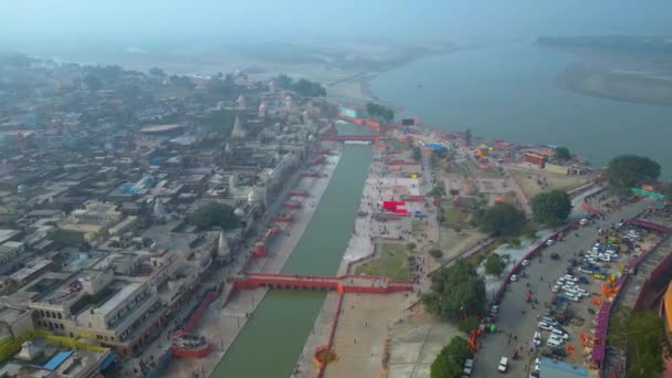 Ayodhya Drone Pohled Shri Ram Mandir Shri Hanuman Garhi Mandir — Stock video