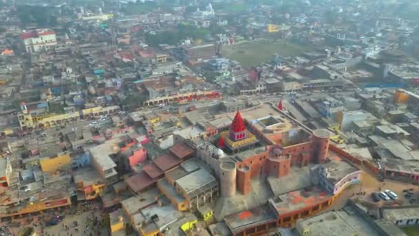 Ayodhya Drone Ansicht Shri Ram Mandir Shri Hanuman Garhi Mandir — Stockvideo