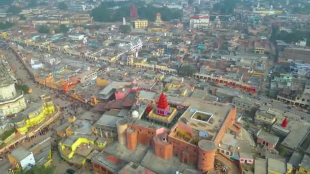 Ayodhya Drone Άποψη Shri Ram Mandir Shri Hanuman Garhi Mandir — Αρχείο Βίντεο