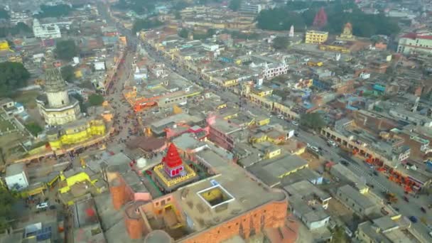 Ayodhya Drónnézet Shri Ram Mandir Shri Hanuman Garhi Mandir Lata — Stock videók