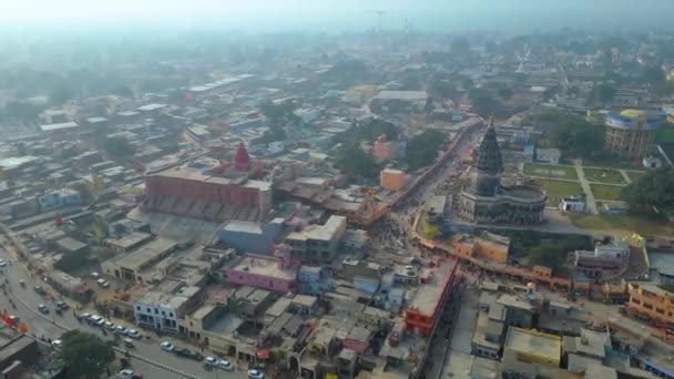 Ayodhya Drone View Shri Ram Mandir Shri Hanuman Garhi Mandir — Video Stock