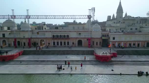 Ayodhya Drone Άποψη Shri Ram Mandir Shri Hanuman Garhi Mandir — Αρχείο Βίντεο