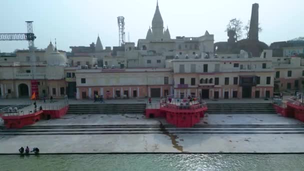Ayodhya Drónnézet Shri Ram Mandir Shri Hanuman Garhi Mandir Lata — Stock videók