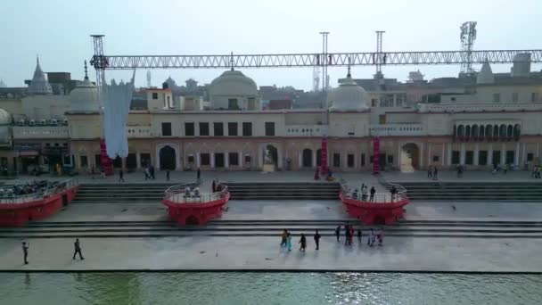 Ayodhya Drone View Shri Ram Mandir Shri Hanuman Garhi Mandir — Vídeos de Stock