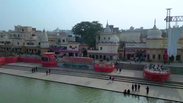 Ayodhya Drone View Shri Ram Mandir Shri Hanuman Garhi Mandir — Vídeos de Stock