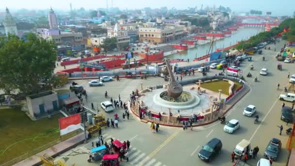 Ayodhya Drone View Shri Ram Mandir Shri Hanuman Garhi Mandir — Stok video