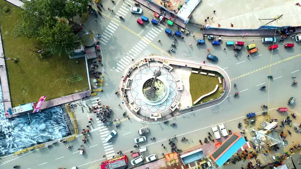 stock image Ayodhya, Uttar Pradesh, India, January 07 2024, Ayodhya Drone view Shri Ram Mandir, Shri Hanuman Garhi Mandir, Lata Mangeshkar Chowk and Ram ki Paidi Ghats