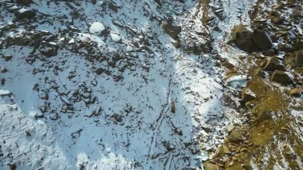 Widok Lotu Ptaka Citi Manali Mountain Krajobraz Zieleni Snow Hills — Wideo stockowe