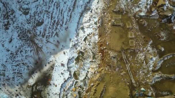 Вид Воздуха Citi Зеленый Ландшафт Горы Манали Снежные Холмы Коксер — стоковое видео