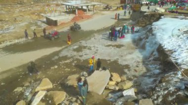 Manali Dağı Yeşil Arazi Hava Manzarası Citi ve Snow Hills Kokser ve Sonmarg 