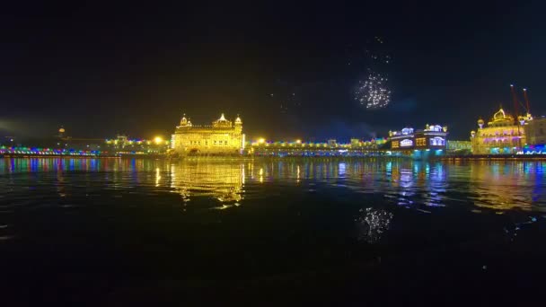 Золотий Храм Амрітсар Індія Sri Harimandir Sahib Amritsar Святкуйте Гурупураб — стокове відео