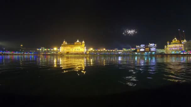 Χρυσός Ναός Amritsar Ινδία Σρι Harimandir Sahib Amritsar Γιορτάστε Gurupurab — Αρχείο Βίντεο