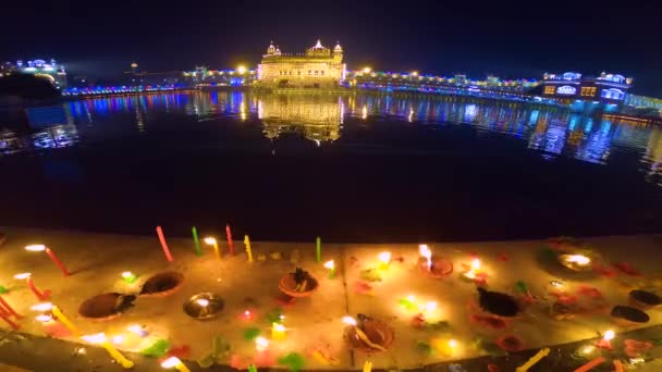 Det Gyllene Templet Amritsar Indien Sri Harimandir Sahib Amritsar Fira — Stockvideo