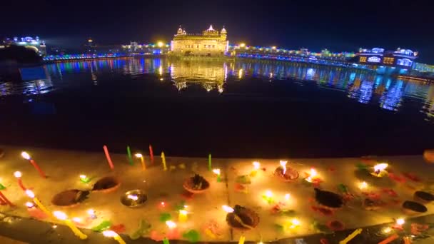 Золотий Храм Амрітсар Індія Sri Harimandir Sahib Amritsar Святкуйте Гурупураб — стокове відео
