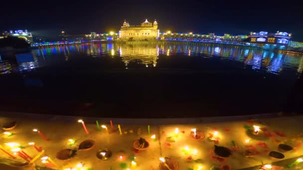 Det Gyllene Templet Amritsar Indien Sri Harimandir Sahib Amritsar Fira — Stockvideo