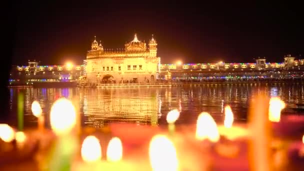 Arany Templom Amritsar India Sri Harimandir Sahib Amritsar Ünnepelje Gurupurabot — Stock videók