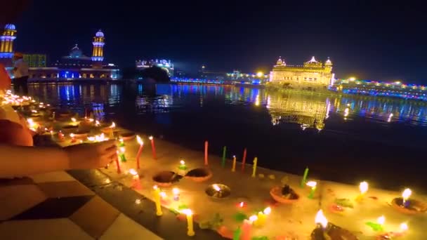 Templo Dorado Amritsar India Sri Harimandir Sahib Amritsar Celebra Gurupurab — Vídeo de stock