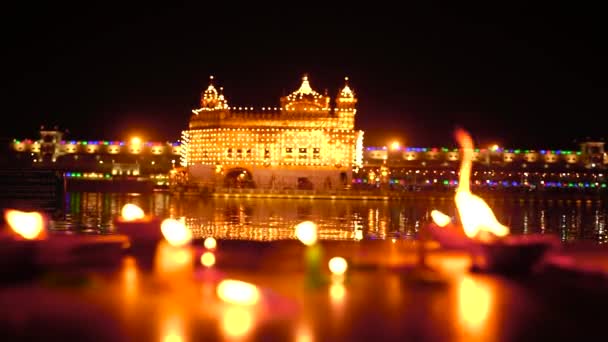 Zlatý Chrám Amritsar Indie Sri Harimandir Sahib Amritsar Oslavte Gurupurab — Stock video