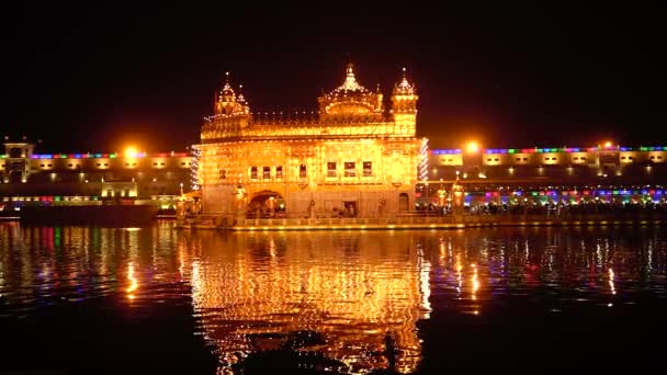 Templo Dorado Amritsar India Sri Harimandir Sahib Amritsar Celebra Gurupurab — Vídeos de Stock