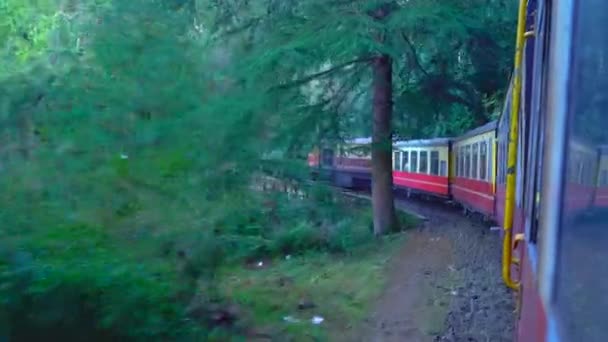 Hračkový Vlak Shimla Sněžení Historický Vlak Cestě Shimla Unesco World — Stock video
