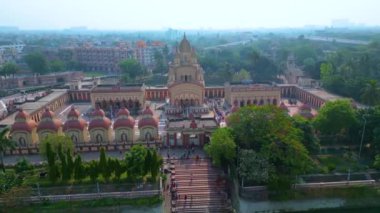 Dakshineswar Kali Tapınağının havadan görünüşü