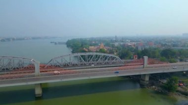 Dakshineswar Kali Tapınağının havadan görünüşü