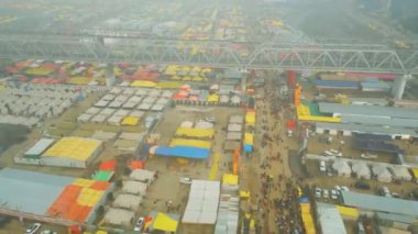 Maha Kumbh Mela Prayagraj 'ın Hava Aracı Görünümü
