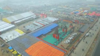 Maha Kumbh Mela Prayagraj 'ın Hava Aracı Görünümü