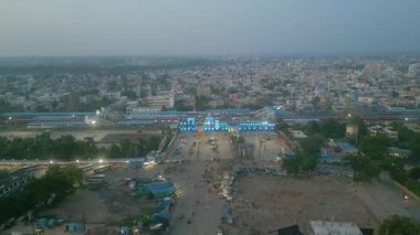 Charminar, Hyderabad, Hindistan 'ın havadan görünüşü.