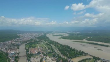Haridwar Drone Video 4k HAR KI PAURI, Har ki Pauri Haridwar 'ın İHA görüntüsü, Haridwar videosu, Mata Mansh Devi, Shiv Heykeli