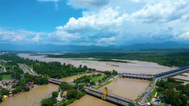 Haridwar Drone Video 4k HAR KI PAURI, Har ki Pauri Haridwar 'ın İHA görüntüsü, Haridwar videosu, Mata Mansh Devi, Shiv Heykeli