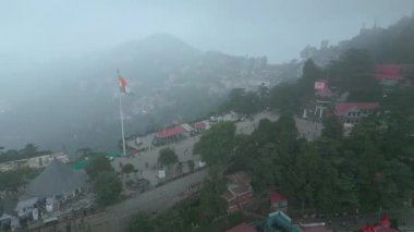 Shimla Hill İstasyonu Hava Görüntüleme AVM Yolu ve Jakho Tapınağı