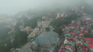 Shimla Hill İstasyonu Hava Görüntüleme AVM Yolu ve Jakho Tapınağı