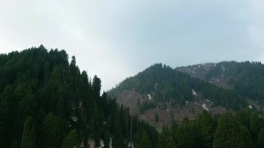 Doodhpathri 'nin Hava Görüntüsü, Jammu ve Kashmir' in Budgam Bölgesi, Hindistan.