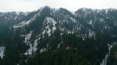 Doodhpathri 'nin Hava Görüntüsü, Jammu ve Kashmir' in Budgam Bölgesi, Hindistan.