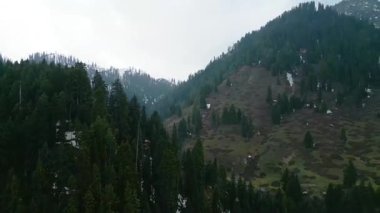 Doodhpathri 'nin Hava Görüntüsü, Jammu ve Kashmir' in Budgam Bölgesi, Hindistan.