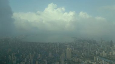 Mumbai şehrinin havadan görüntüsü, Maharashtra, Hindistan.