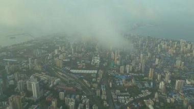 Mumbai şehrinin havadan görüntüsü, Maharashtra, Hindistan.