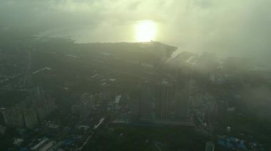 Mumbai şehrinin havadan görüntüsü, Maharashtra, Hindistan.