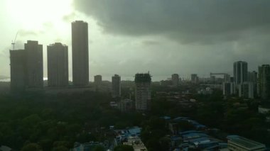 Mumbai şehrinin havadan görüntüsü, Maharashtra, Hindistan.