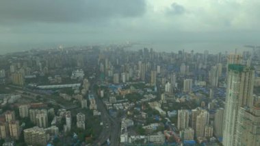 Mumbai şehrinin havadan görüntüsü, Maharashtra, Hindistan.