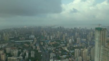 Mumbai şehrinin havadan görüntüsü, Maharashtra, Hindistan.