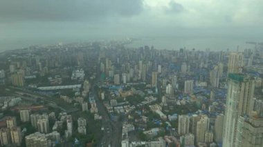 Mumbai şehrinin havadan görüntüsü, Maharashtra, Hindistan.