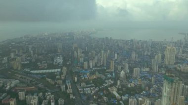 Mumbai şehrinin havadan görüntüsü, Maharashtra, Hindistan.