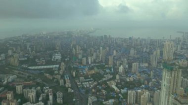 Mumbai şehrinin havadan görüntüsü, Maharashtra, Hindistan.